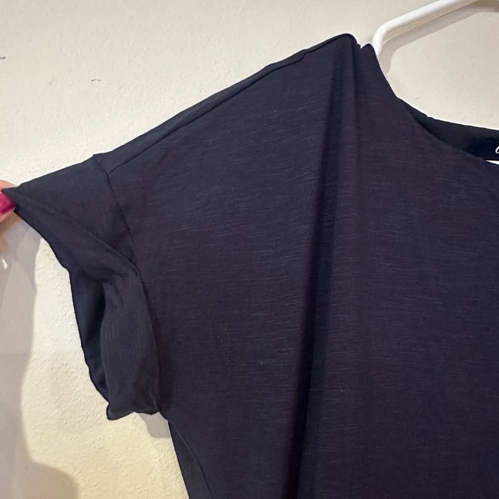 Chaps Women’s Midi Dress Size Medium Navy Blue Business Casual Stretch - Picture 3 of 4